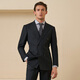 Guillaume de Mons Aojia pure wool double-breasted suit suit men's slim business formal attire professional groom wedding suit complete set for men navy striped top + trousers 185 48