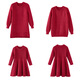 BUBBLE ORANGE parent-child red sweater Horse Year clothes autumn and winter round neck mother-daughter skirt family wear sweater for a family of three and four burgundy mother size S (recommended 90-105 Jin Jin equals 0.5 kg)