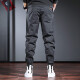 Zehn Kranbindungen arbeiten Hosen Männer lose trendige Frühlings- und Sommer-Freizeithosen Männer elastischer großer Hose Hose Hosen Herrenbeine Bindungen Schwarz dünn (Sommerdünn) 4xl (210-230jin [Jin gleich 0,5 kg])