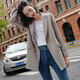 
Troman suit jacket for women mid-length versatile British style spring wear 2022 spring and autumn double-breasted casual commuter women's small suit top SY687 black L