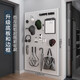 
Wall storage rack metal hole plate tool hanging board entrance door entrance iron storage wall 406 12040cm-white 20 metal hooks