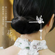 Su Shiliu's Dielian flower hairpin for women. Ancient style tassel step-shaking hairpin headdress. Chinese Valentine's Day birthday gift for girlfriend and wife. Dielian flower hairpin.