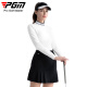 
PGM golf clothing for women, long-sleeved T-shirt, ribbed collar, stretch fabric, grinding and warm, slimming figure YF698-white [top] XL