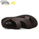 Sandales dynamiques de chameaux allemandes Chaussures de plage en cuir véritable masculin sandales en cuir masculin sandales à double usine Nouveau style vache à vaches douces chaussures de papa à la mode anti-odor non glisser et respirant 691 marron (taille de chaussure en cuir standard) 41