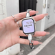 
Star Welcoming Metal Bracelet iwatchS8/S9 Apple Watch Apple Watch87654 Strap Se Bracelet Inlaid Diamond Bracelet Shell Retractable Chain-Black Apple iWatch S841mm
