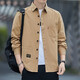 Camisa de Hot Hot Spring y Summer Free Camiseta para hombres Camisa de trabajo de manga larga Camisa de trabajo para hombres Versátiles de dos piezas 815 [Green Green + Khaki] L [120-140Jin [Jin es igual a 0.5 kg]]]
