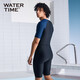 WATERTIME wetsuit swimsuit men's swimsuit quick-drying short-sleeved jumpsuit three-quarter pants full body sun protection surfing suit swimsuit black blue-one-piece M