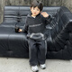 G.Duckkids Little Yellow Ente Kinderkleidung Jungen Frühling und Herbst Sweatshirt Set 2025 neuer Stil kleiner und mittelgroßer Kinder Herbst-Jungen Mode Sports Black 90 cm