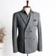 Walker Shop suit suit men's double-breasted suit autumn groom wedding wedding custom dress striped formal three-piece suit medium gray two-piece suit M
