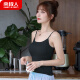 Nanjiren Women's Camisole Women's Spring and Autumn Cotton Elastic Casual Sports Bottoming Camisole Tank Top Sleeveless Thin Top NTCZJM02A Black L