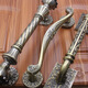 XMSJ Europäische antike Bronze-Holztür Großes Griff Villa Doppeltür Retro-Türgriff Apartment Hotel Offener großer Griff 9889 Qinggu-to-Total Länge 420 mm