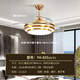 LUNXIYA Crystal Invisible Ceiling Fan Light Living Room Fan Light Dining Fan Light Bedroom Modern Simple Chandelier Zhongshan Lighting YX-825-Gold-diameter 108CM+Three Colors+Remote Control