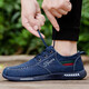 Viejos zapatos de tela de beijing zapatos de lienzo para hombres transpirables zapatos de mesa clásicos clásicos de otoño e invierno zapatos individuales a21 azul oscuro 43