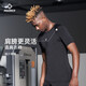 Short-sleeved compressed clothes for men's quick-drying high-elastic fitness clothes for summer training sports running T-shirt short-sleeved base tights Z123210348/pure black [reflective logo] XL (180)