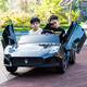 Cool Sun Maserati authorized two-seater electric remote control toy car for babies and children, four-wheeled swing sports car for adults and children, 24V roasted red + light sound motor + soft wheel leather seat remote control