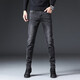 Canelin Kiskha High-End-Männer 2025 Frühlings- und Herbst-Jeans für Männer strecken schlanke Füße lässige lockere lange Hosen für Männer 1048 Black 36
