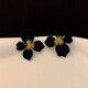 Idel niche design French light luxury high-end temperament black flower earrings women's unique earrings 2025 new earrings A4X105 black flower E3176