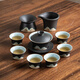SUSHI CERAMICS tea set hand-painted glaze color Sancai tureen Kung Fu tea set gift box tea set J0333