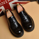 Ydl.Laort Spring and Automne Shoes en cuir à grande tête épaisses, motif de crocodile décontracté de style punk, chaussures pour hommes personnalisées, cuve de vache et tête ronde rétro littéraire 15913 HEAD METAL 39