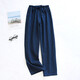 Langsha pyjamas Coton masculin Pure Plaid japonais en liberté de grande taille lavage de coton pantalon à domicile décontracté bleu clair l