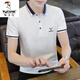 Camiseta de carpintería (Tucano) Tendencia de verano de la tendencia de verano de la solapa de la solapa de la solapa para hombres. Camisa Negocio Collar de algodón informal Ropa de manga corta Verde QY673 L