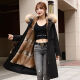 Yishan Paike women's mid-length green-rooted mink lining mink fur coat raccoon fur collar real fur detachable over-the-knee coat dark green shell L recommended 105-120 Jin [Jin equals 0.5 kg]