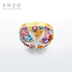 ENZO Ocean Series 18K Gold Colorful Gemstone Diamond Ring Women EZV1710 Birthday Gift No. 13