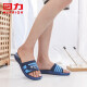 Pull back men's slippers bathroom sandals one-word slippers home soft bottom comfortable breathable lightweight wear-resistant outdoor beach bathroom bath non-slip sandals HL3225-25 blue 43 size