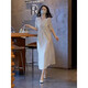 AEMAPE2025 summer new long skirt high-end exquisite texture high-end temperament beautiful loose slimming dress for women apricot color dress XL (115-125Jin [Jin equals 0.5 kg] shot)