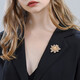 Camalon brand brooch for women 2025 new trendy high-end flower design luxury pearl accessories suit coat corsage gold