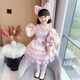 G.duck girls' Lolita dress 2025 new autumn and winter style birthday princess dress fashionable children's dress 120 size recommended 105-115cm 4-5.2 years old autumn style skirt + headwear