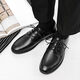 Funino leather shoes men's formal wear young people casual business men's work shoes British style youth suit black men's shoes business black (high-end version) soles improved 42