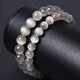 DENIOT collection-grade natural white hair crystal bracelet one thing one picture full hair straight hair cat eyes silver hair crystal silver titanium crystal bracelet men and women F3897 model 13.5mm