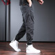 Zehn Kranbindungen arbeiten Hosen Männer lose trendige Frühlings- und Sommer-Freizeithosen Männer elastischer großer Hose Hose Hosen Herrenbeine Bindungen Schwarz dünn (Sommerdünn) 4xl (210-230jin [Jin gleich 0,5 kg])