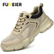 Fumeier Labour Protection Shoes Men's Comfortable Lightweight Breathable Steel Bond Anti-Smash Anti-Puncture Function Construction Site Safety Work Shoes Large-hole Breathable Soft 39
