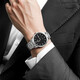 Tian Wang Watch Casual Belt Quartz Watch Modestudent Paar Uhr Uhr Valentinstag Geschenk für Freundin Schwarzes Zifferblatt Steel Belt Herren Uhr 3887