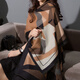 BuyYii summer air-conditioned room office cloak thickened large shawl long warm versatile autumn and winter shawl scarf for women, geometric gray pink