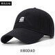 XIBODIAO brand Korean small label washing soft top hat men four seasons big head casual black white baseball hat women black black label L size [55-59cm]