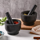 Kawashimaya (KAWASIMAYA) Kawashimaya stone mortar garlic mortar household garlic pounder natural stone mortar old-fashioned garlic artifact pounder grinder granite garlic pounder