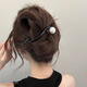 Tang Funi's hairpin on the back of her head, one-word hairpin, high-end lazy person's hairstyle artifact, 2024 new high-end grabber clip, women's twisting clip, coffee-colored bead one-word hairpin