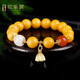 Ouchini Beeswax Bracelet Natural Amber Old Beeswax White Jade Bucket Beads Old Type Pearl Southern Red Round Beads Original DIY Duobao Bracelet A4215 Small Lotus Pendant Duobao Bracelet