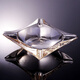 Creative European modern thickened crystal glass large ashtray fashionable personality living room office ashtray decoration square gold 16.7cm