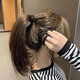 Jieweiyi head rope rubber band women tied hair simple temperament high elastic durable new high-end leather cover hair loop rope BH-FQ31 black seamless hair loop 5 set