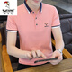 Camiseta de carpintería (Tucano) Tendencia de verano de la tendencia de verano de la solapa de la solapa de la solapa para hombres. Camisa Negocio Collar de algodón informal Ropa de manga corta Verde QY673 L