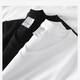 Romon Japanisch 270 g schweres V-Ausschnitt Kurzärärmelte T-Shirt für Männer Sommer reines Baumwoll-Huhnherzkragen Basishemd Lose halbärmelig T-Shirt Black 3xl 180-210jin [Jin ist gleich 0,5 kg]