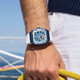 Bugatti (Bonest Gatti) Watch Herren Deutsche Mechanik Uhr Vollautomatisch hohle wasserdichte leuchtende Barrel Licht Luxus Männer Uhr 9902 Flamme Rot