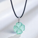 Istone green aventurine lucky four-leaf clover pendant crystal necklace new Chinese style birthday gift for girlfriend