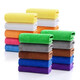 Five-color rags used in Lanbaihui Hotels, guest rooms, housekeeping cleaning, special hotel towel wiping cloths 30x30 medium thick coffee 10 pack