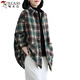 Woodpecker Brand Discount Retro Plaid Shirt Jacket Women's Western Style Loose Slim Lapel Plus Velvet Thick Brushed Top Black / Velvet Thickening Winter Warmth M Recommended 90-110 Jin Jin equals 0.5 kg