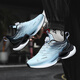 Nuevos zapatos deportivos de verano Autumn e invernal de otoño e invierno botón de giro Running Zapatos ultra ligeros Atacos y zapatos transpirables Hombres 9887 LIGHTA AZUL [superficie de cuero] 42